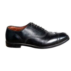 Brooks Brothers Black Leather Cap Toe Oxford Dress Shoes Goodyear Welted 10.5D